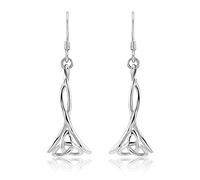 Sterling Silver 925 Art Nouveau Celtic Knot Design Fine Quality Drop Earrings