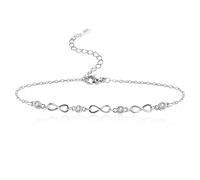Sterling Silver 925 Bracelet Women Infinite Zirconia Stacking Bracelet