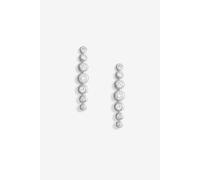 Sterling Silver 925 Cubic Zirconia Graduated Tennis Drop Earrings Simply Silver Silver One Size