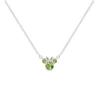 STERLING SILVER 925 MINNIE MOUSE AUGUST BIRTHSTONE CRYSTAL NECKLACE