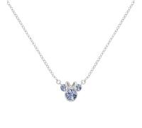 STERLING SILVER 925 MINNIE MOUSE DECEMBER BIRTHSTONE CRYSTAL NECKLACE