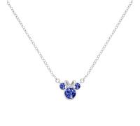 STERLING SILVER 925 MINNIE MOUSE SEPTEMBER BIRTHSTONE CRYSTAL NECKLACE