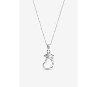 Sterling Silver 925 Polished and Cubic Zirconia Open Heart Graduation Pendant Simply Silver Silver One Size