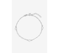 Sterling Silver 925 Polished Heart Station Bracelet Simply Silver Silver One Size