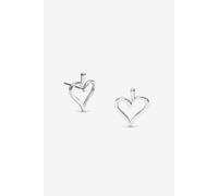 Sterling Silver 925 Polished Open Heart Stud Earrings Simply Silver Silver One Size