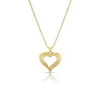 Sterling Silver & 9ct Yellow Gold Bonded Heart Pendant