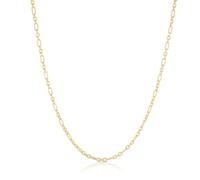 Sterling Silver & 9ct Yellow Gold Bonded Paperlink Chain 18"