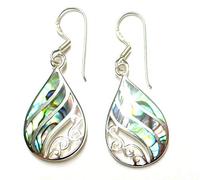 Sterling Silver Abalone Shell Drop Earrings, Jewellery for Women, Sterling Silver, No Gemstone