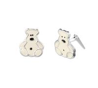 Sterling Silver Andralok Enamel Polar Bear Stud Earrings | Novelty Gift Box