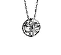 Sterling Silver Astronomical Sphere Ball Deformation Ring Cosmic Finger Ring Cool Locket Ring for Lover Women Men