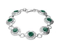 Sterling Silver Aventurine Round Celtic Link Bracelet - Option1 Value Silver CLT-016