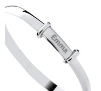 Sterling Silver Baby Bangle Bracelet - Adjustable Expanding ID Bangle for Newborns & Infants, Classic Christening Gift, Personalised Keepsake Jewellery for Boys & Girls
