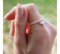 Sterling Silver Ball Bead Ring With Cockapoo Charm