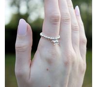 Sterling Silver Ball Bead Ring With Labrador Charm