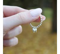 Sterling Silver Ball Bead Ring With Pomeranian Charm