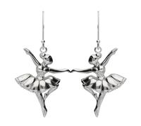 Sterling Silver Ballerina Passe Hook Drop Earrings - Option1 Value Silver
