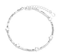 Sterling Silver Bangle，Adjustable Lobster Clasp Fashion High-End 925 Silver Broken Silver Star Starfish Shell Bracelet, Energy Jewellery for Women Five-Pointed Star