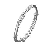 Sterling Silver Bangle Bracelets For Women Fashion Jewelry Adjustable 925 Silver Cuff Bangles For Women Mom Wife Valentine Mothers Day Chain Set for Women (B, One Size)