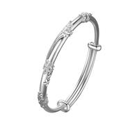 Sterling Silver Bangle Bracelets For Women Fashion Jewelry Adjustable 925 Silver Cuff Bangles For Women Mom Wife Valentine Mothers Day Chain Set for Women (D, One Size)