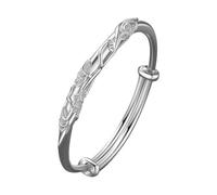 Sterling Silver Bangle Bracelets For Women Fashion Jewelry Adjustable 925 Silver Cuff Bangles For Women Mom Wife Valentine Mothers Day Bn0191-55l (A, One Size)