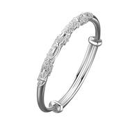 Sterling Silver Bangle Bracelets For Women Fashion Jewelry Simple Adjustable 925 Silver Cuff Bangles For Women Mom Wife Valentine Mothers Day Jewelry Delive Tomorrow (C, One Size)