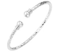 Sterling Silver Bangle Bracelets for Women,Fashion Jewelry Simple Adjustable 925 Silver Cuff Bangles for Women Mom Wife Valentine Mothers Day Gift, 均码, Sterling Silver, no gemstone
