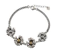 Sterling Silver Bangle,Retro Bracelet,s925 Bracelet Daisy Pendant Flower Retro Fashion Versatile Simple Accessories