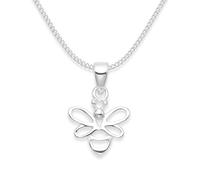 Sterling Silver Bee Necklace on 40cm - 16" sterling silver chain - SIZE: 13mm x 12mm (20mm including pendant top). Branded Gift Box. 8088