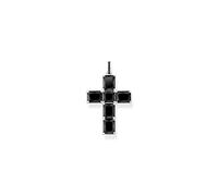 Sterling Silver Black Stones Cross Pendant PE922-641-11