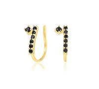 Sterling Silver Black Zircon Clip Earrings For Wen Exquisite Charming Ear Cuff Earring Jewelry Pendientes