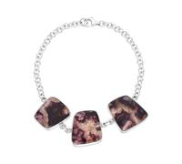 Sterling Silver Blue John Abstract Oval Unique Bracelet UNQ-3935