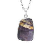 Sterling Silver Blue John Abstract Square Shaped Unique Pendant