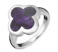 Sterling Silver Blue John Bloom Four Leaf Clover Ring - S BLM-530/S