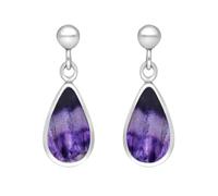 Sterling Silver Blue John Dinky Pear Drop Earrings - Option1 Value Silver 00073535