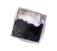 Sterling Silver Blue John Hallmark Medium Rhombus Ring - Silver