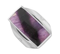 Sterling Silver Blue John King's Coronation Hallmark Medium Oblong Ring D - R