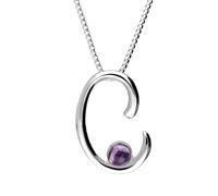 Sterling Silver Blue John Love Letters Initial C Necklace - Silver LLS-881