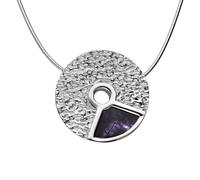Sterling Silver Blue John Peak District Millstone Large Pendant MST-009