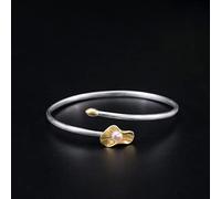 Sterling Silver Bracelet, Sterling Silver Bracelet Lotus Leaf Pearl Open Cuff Bangle Friendship Bracelets Gift S925 Silver Jewellery for Women Girlfriend Wife