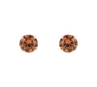 Sterling Silver Brown Cubic Zirconia Stud Earrings