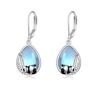Sterling Silver Butterfly/Bee/Hummingbird/Dragonfly Earrings Sunflower Dangle Earrings Jewellery Gifts for Women Girls Sisters (Panda earrings)