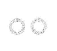 Sterling Silver Celtic Diamond Circle Stud Earrings - Dainty Cubic Zirconia Knotwork Design for Women | Scottish Heritage Jewellery | Gift Box Included