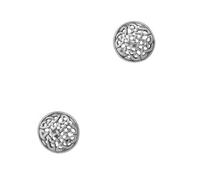 Sterling Silver Celtic Eternity Knot Round Stud Earrings - Niamh Design - 925 Silver Scottish Jewellery for Women - Symbol of Eternal Love & Unity - Gift Box Included