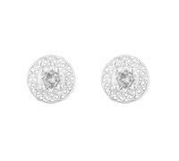 Sterling Silver Celtic Halo Stud Earrings - Cubic Zirconia Knotwork Design for Women | Scottish Heritage Jewellery | Gift Box Included