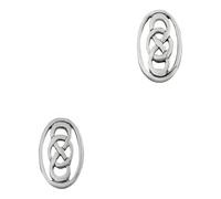 Sterling Silver Celtic Knot Oval Stud Earrings - Eternity Interlaced Knotwork Design - 925 Silver Celtic Heritage Jewelry Gift for Women