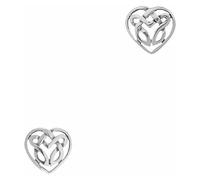 Sterling Silver Celtic Love Heart Stud Earrings - Nuala Eternity Knot Design - 925 Silver Scottish Jewellery for Women - Symbol of Eternal Love & Unity - Gift Box Included