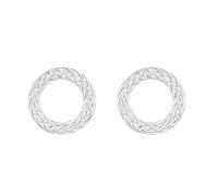 Sterling Silver Celtic Open Circle Knot Stud Earrings - Small Everyday Earrings for Women | Scottish Heritage Design | Gift Box Included