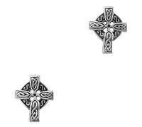 Sterling Silver Celtic Trinity Knot Cross Stud Earrings - 925 Silver Eternal Unity Symbol - Celtic Heritage Jewelry Gift for Women