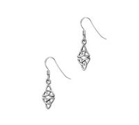 Sterling Silver Celtic Trinity Knot Drop Earrings - 925 Silver Triquetra Symbol of Eternal Love & Unity - Celtic Heritage Jewellery Gift for Women