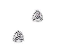 Sterling Silver Celtic Trinity Knot Triangle Stud Earrings - Symbol of Eternal Life, Love & Unity - 925 Silver Triquetra Jewellery - Luxury Gift Box Included